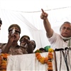 Jairam Ramesh and Rajagopal signing the agreement during Jan Satyagraha, October 2012 credit Ekta Parishad
